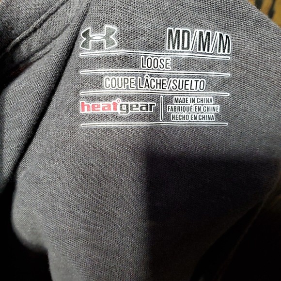 UNDER ARMOUR Heat Gear Grey Green Antler Logo T-Shirt Size M - Picture 5 of 5